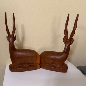 HandCarved Antelopes or Gazelles - One Pair